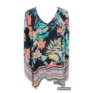 Avenue Top Kimono Size 2X Tropical Summer Flowy